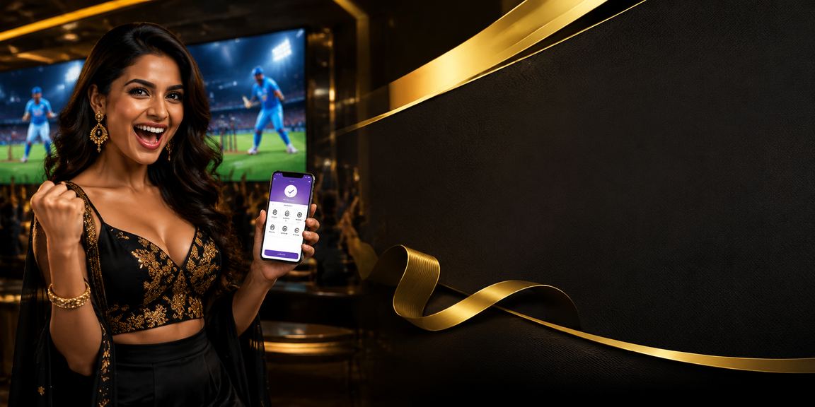 Player enjoying Aviator game on mobile during cricket match in India